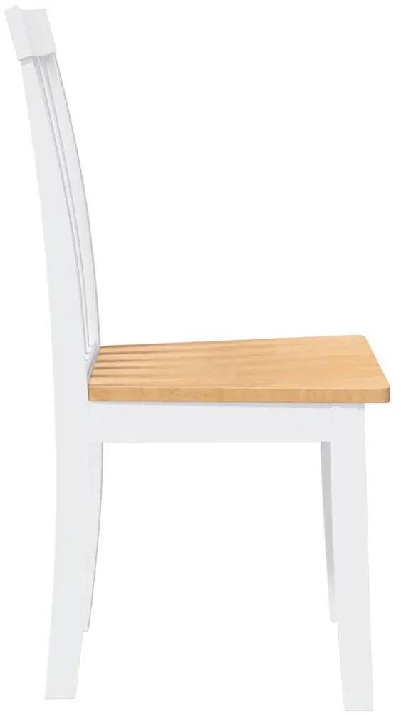 Cadeiras de jantar 2 pcs madeira de seringueira maciça branco