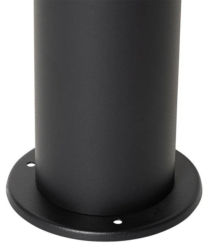 Candeeiro de pé para exterior preto com cúpula fumada 70 cm - Odense Moderno