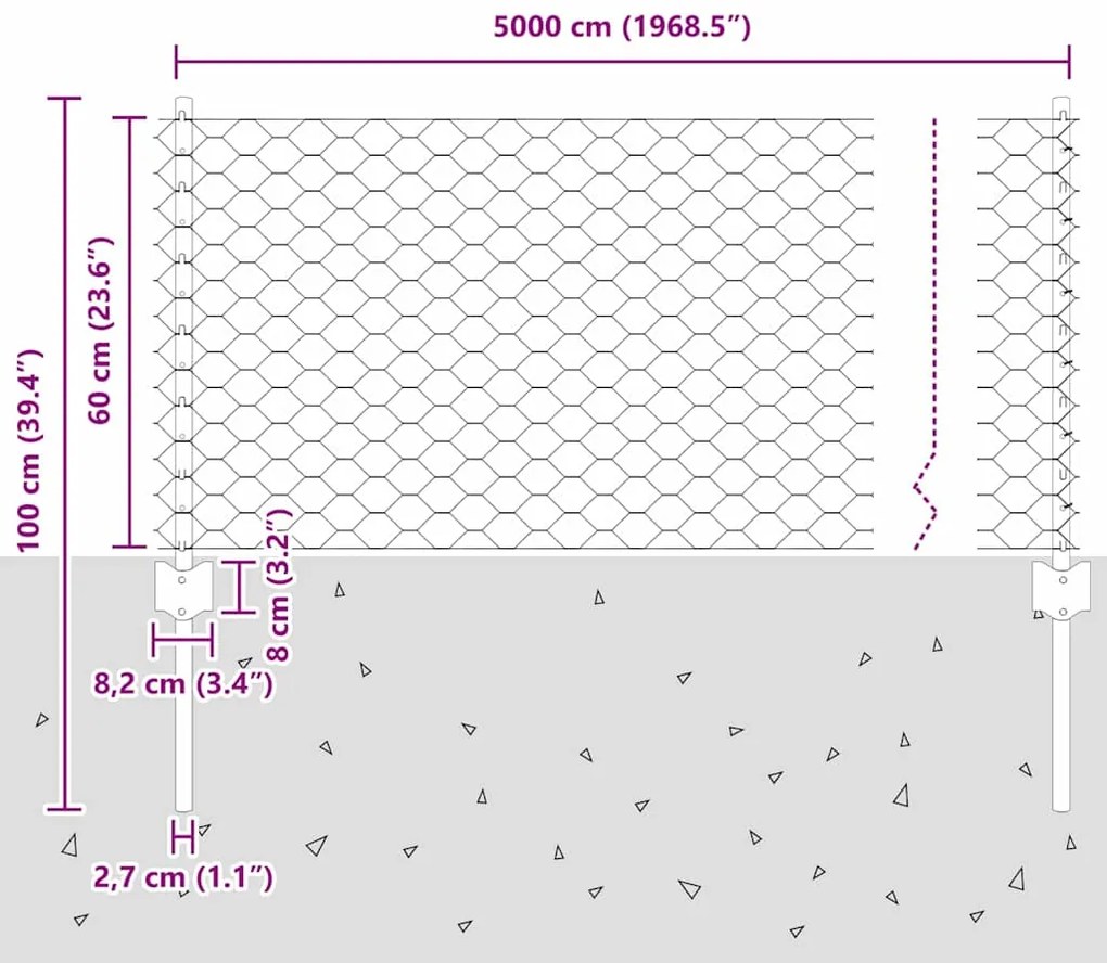Postes para Cerca 11 pcs U-Channel Verde 60 cm de Aço