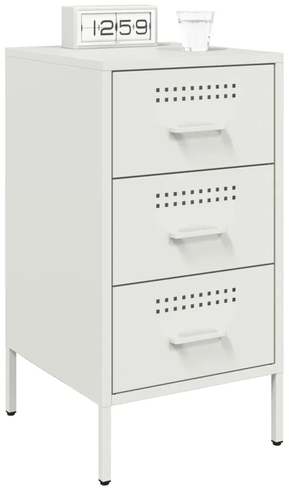 Mesa de cabeceira 36x39x68 cm aço branco
