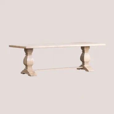 Mesa De Jantar Retangular 220x100 Cm Em Madeira De Manga Sanzia Madeira De Manga Clara - Sklum