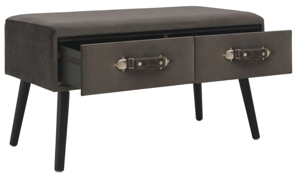 Mesa de centro 80x40x46 cm veludo cinzento