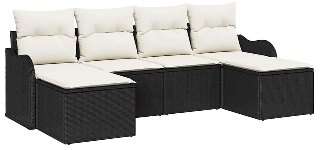 Conjunto de Sofás de Jardim da com 6 Peças e Almofadas em Rattan Sinté