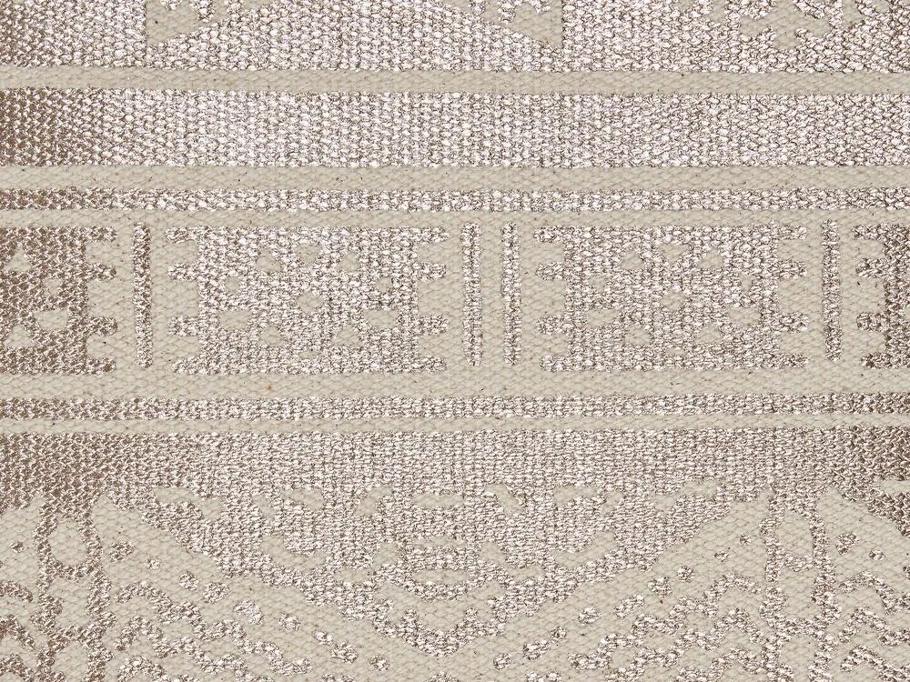 Conjunto de 2 almofadas de algodão com padrão geométrico rosa dourado 50 x 50 cm OUJDA Beliani