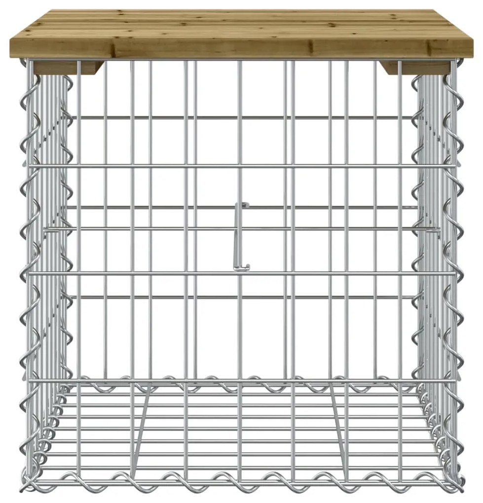 Banco de jardim c/ design gabião 43x44x42 cm pinho impregnado