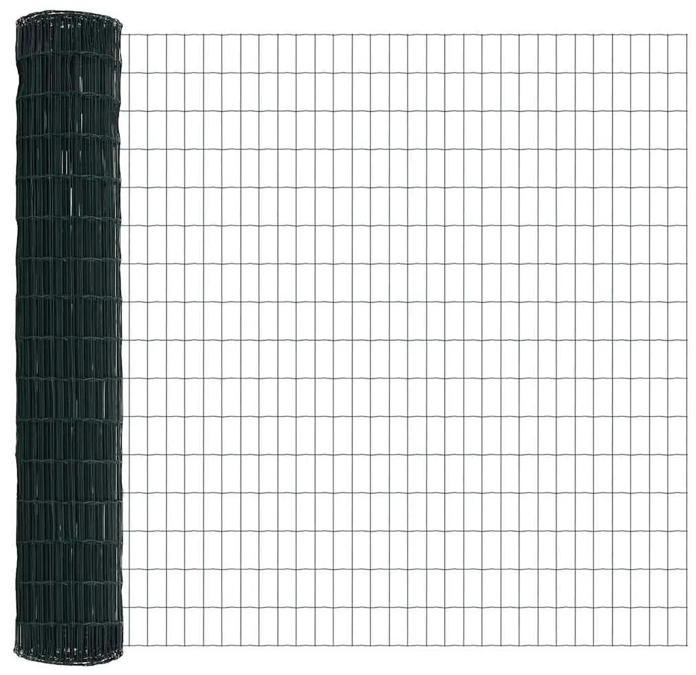 Cerca Euro com 7 postes de 1,6 x 10 m em aço galvanizado verde