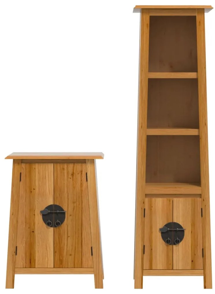2 pcs conjunto móveis p/ casa de banho madeira de pinho maciça