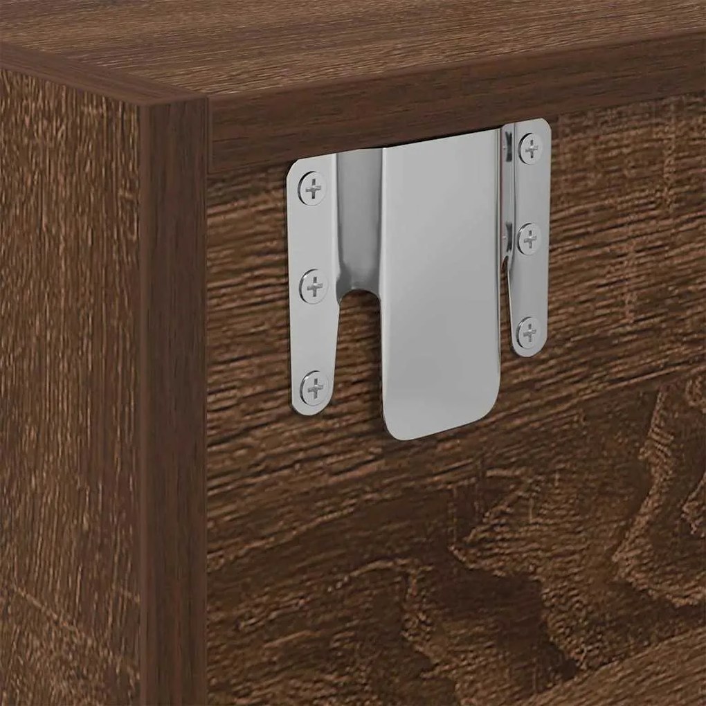 Estante de TV vidaXL Castanho Carvalho 100x31x25,5 cm Madeira de Engen