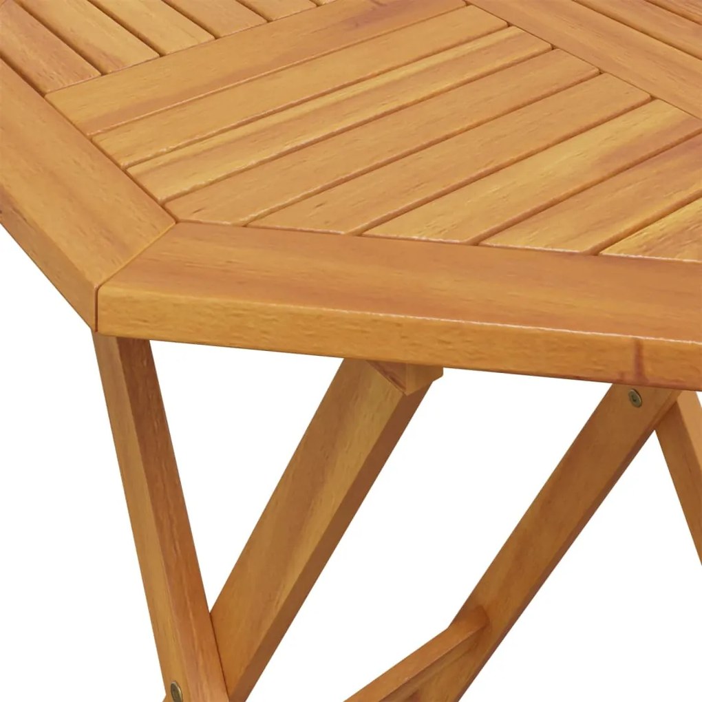 3 pcs conjunto de bistrô dobrável madeira de acácia maciça