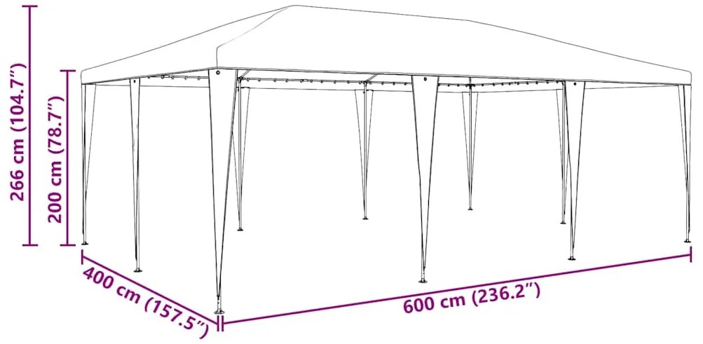 Tenda de Festa Azul 6x4 m PE