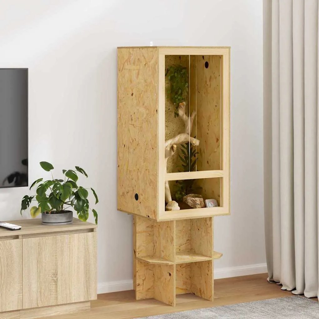 vidaXL Terrário Castanho 50 x 50 x 100 cm OSB