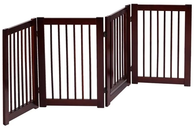Portão de madeira dobrável para cães Barreira de segurança para cães 4 peças 203 x 76 x 1,8cm