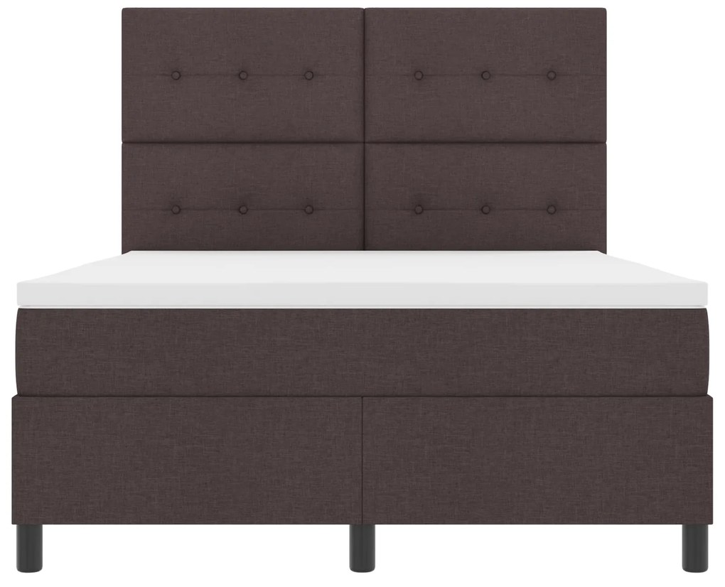 Cama Box com Colchão Castanho 140x200 cm Tecido