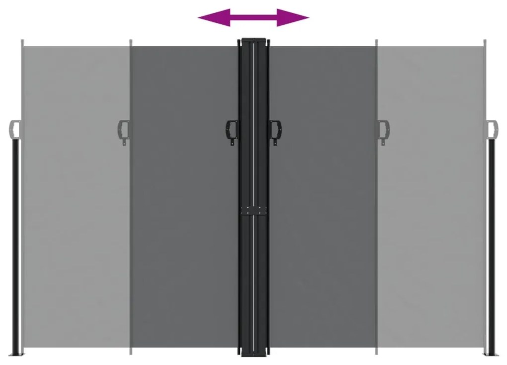 Toldo lateral retrátil 220x1200 cm preto