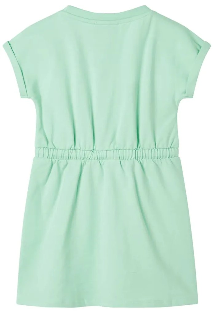 Vestido de criança com cordão verde brilhante 104