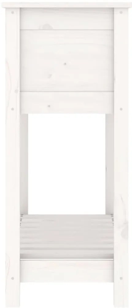 Vaso/floreira com prateleira 82,5x34,5x81cm pinho maciço branco