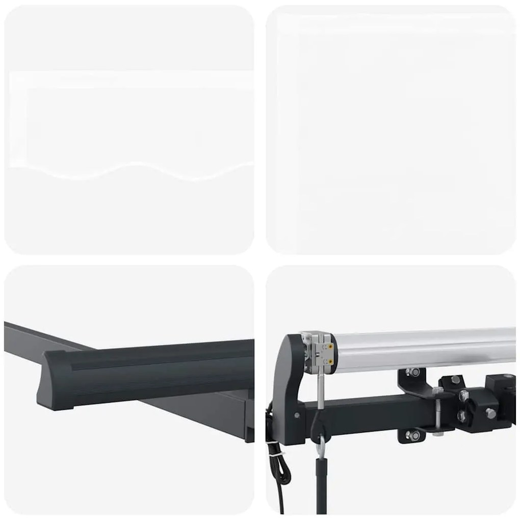 Toldo Retrátil Manual Branco e Antracite