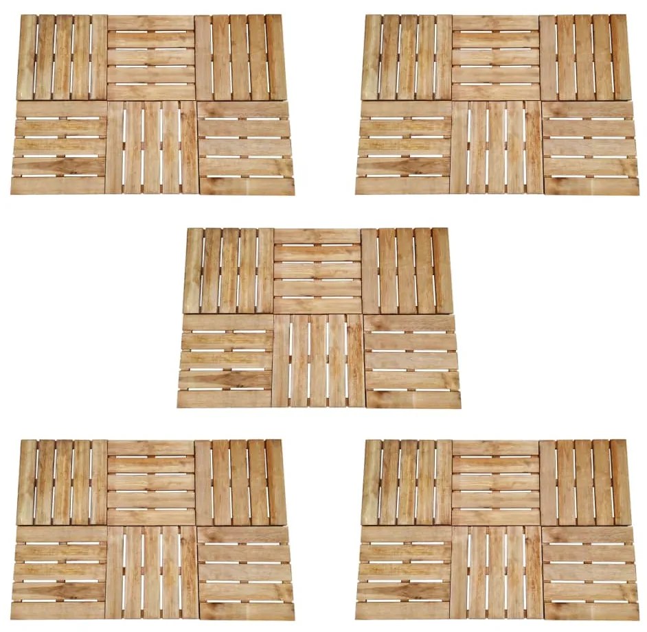 276437 vidaXL Ladrilhos de pavimento 30 pcs 50x50 cm madeira castanho