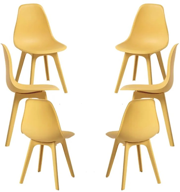 Pack 6 Cadeiras Kelen Suprym - Amarelo