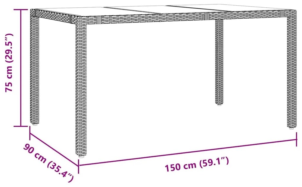 Conjunto de Jantar de Jardim vidaXL 5 Peças Bege em Rattan