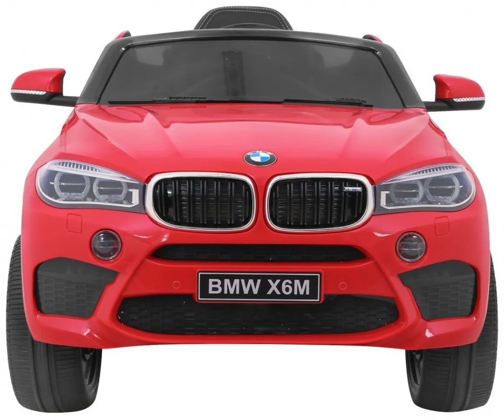 Carro elétrico para Crianças 12V BMW X6M Rodas de EVA, Assento de couro Vermelho