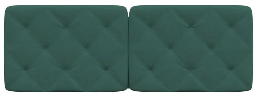 Almofadão de cabeceira 120 cm veludo verde-escuro