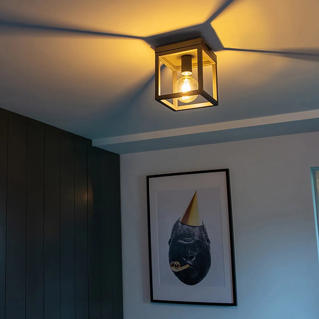 Candeeiro de teto inteligente industrial cinzento escuro incl. Wifi G95 - Cage