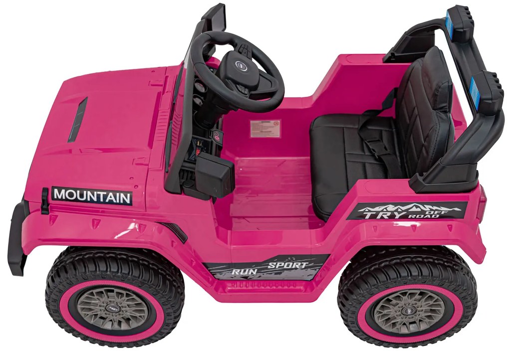Carro elétrico para Crianças Off Road MOUNTAIN 12V Rodas Espuma EVA, Assento Couro ecológico Rosa