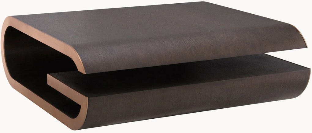 Mesa de centro em madeira com prateleira Galan