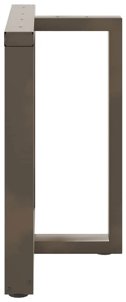 Pés de mesa de jantar em forma de T, 2 peças, preto, 70x35x(72-73) cm,