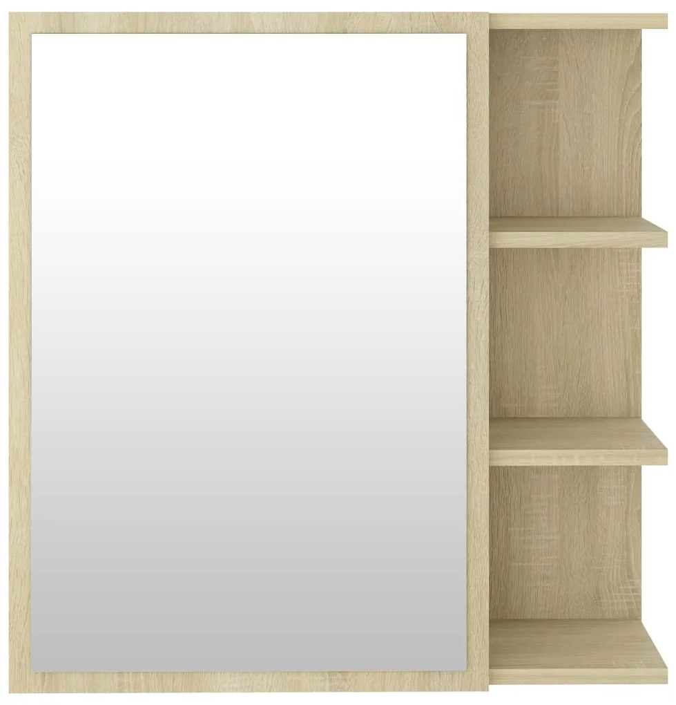 Armário casa banho c/ espelho derivados madeira carvalho sonoma