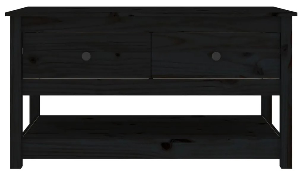 Mesa de centro 102x49x55 cm pinho maciço preto