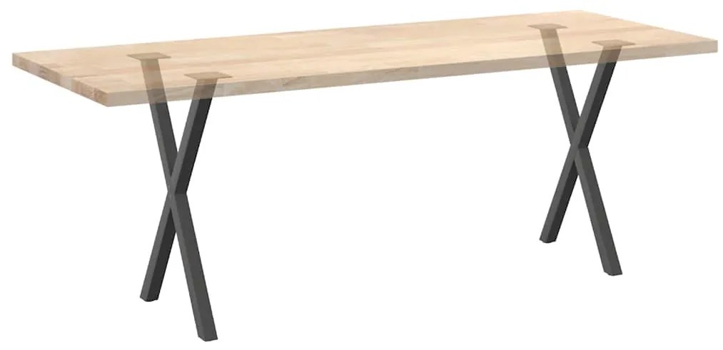 Pés para mesa de jantar em formato de X, 2 peças, antracite, 57x(72-73
