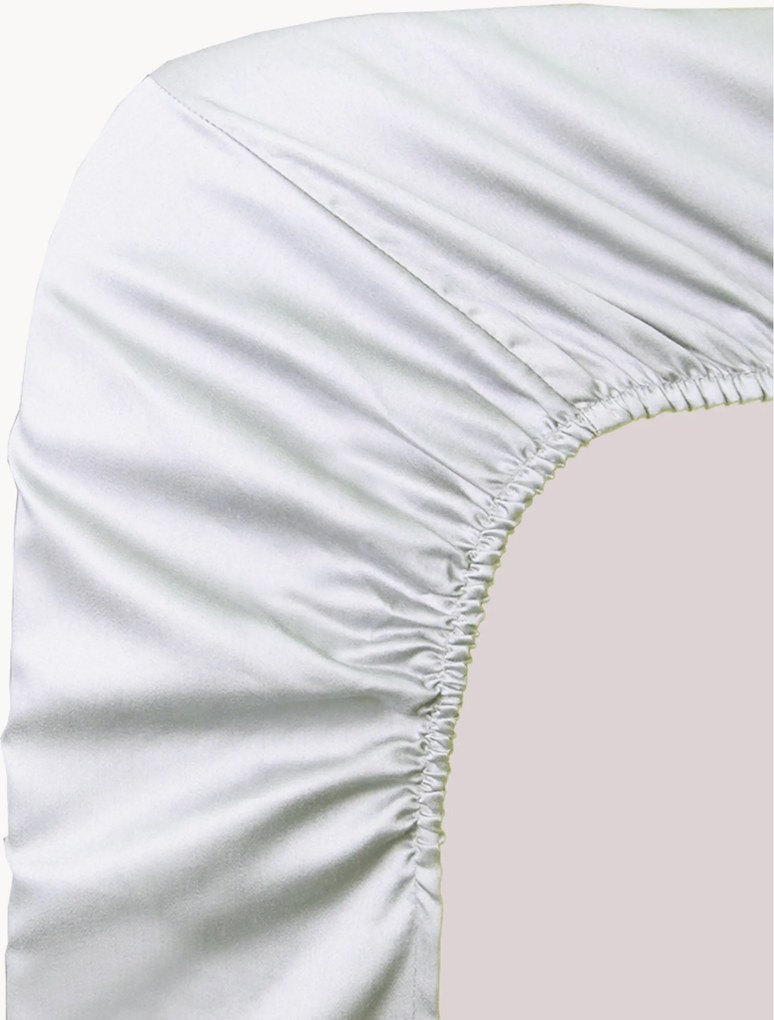 Lençol com elástico em cetim de algodão para boxspring Ava, Alt 30 cm