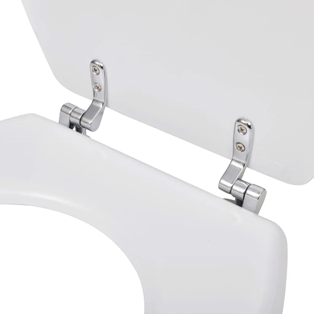 Assentos de sanita com tampas 2 pcs MDF branco