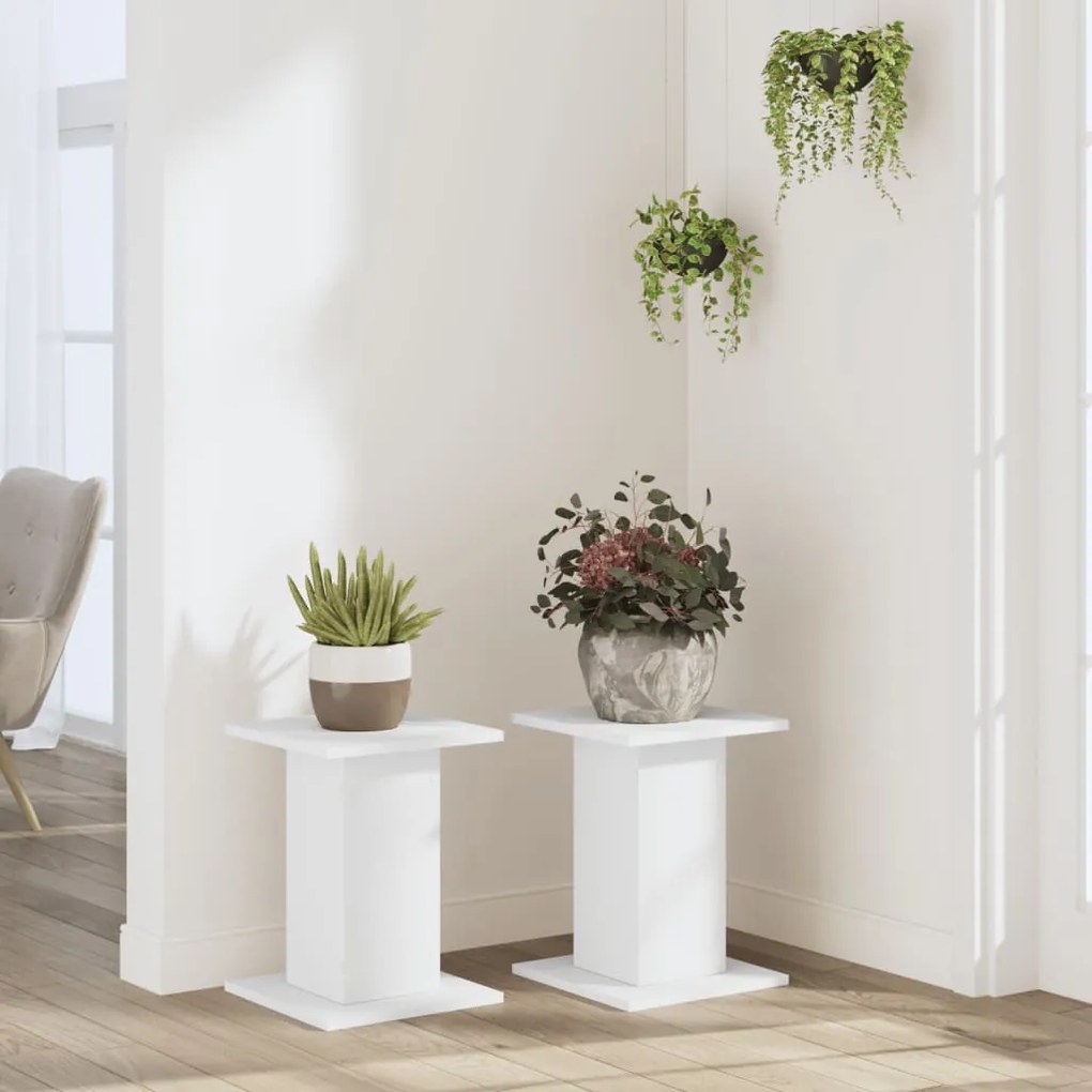 Suportes p/ plantas 2 pcs 30x30x40 cm derivados madeira branco