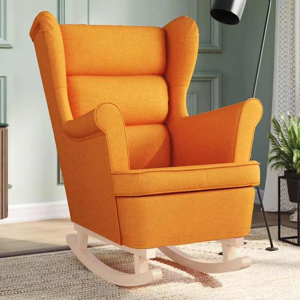 vidaXL Cadeira de baloiço 74x90x102 cm tecido amarelo-escuro