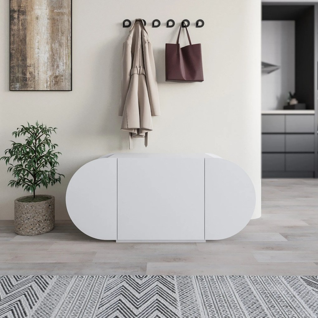Cabide de Parede Berlin BA – Nogueira e Branco – 120x200x35 cm