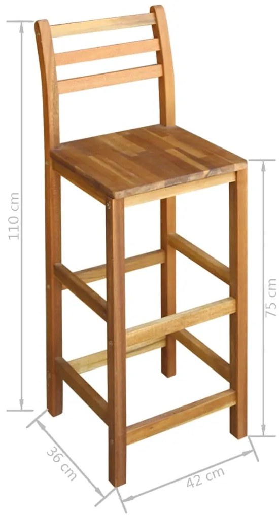 Conjunto mesa e cadeiras de bar 7 pcs madeira de acácia maciça