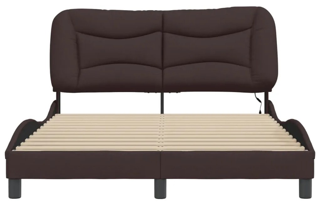Estrutura de cama com LED sem colchão 140x190 cm tecido