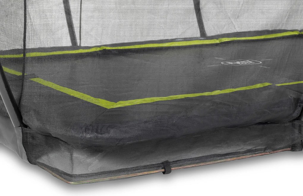 Trampolim retangular de solo Silhouette 244 x 366 cm com rede de segurança - Preto