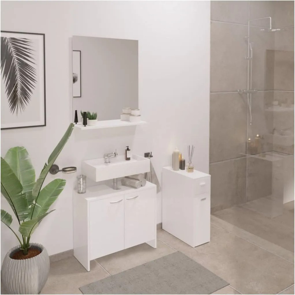 428720 FMD Armário de gavetas com 2 gavetas 20x45x61 cm branco