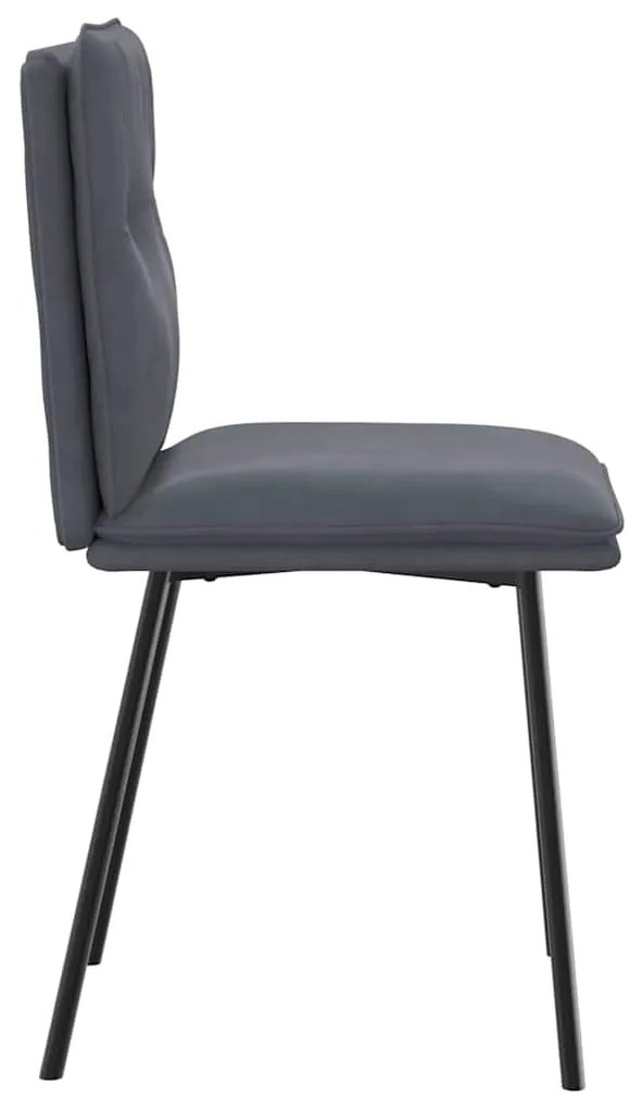 Cadeiras de jantar 4 pcs veludo cinzento-escuro