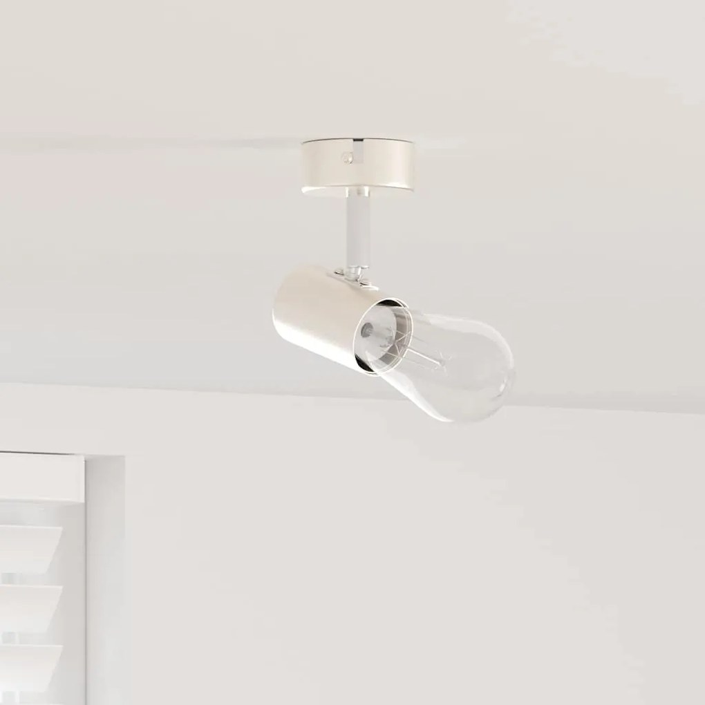 vidaXL Holofote de Teto 1 Via Ajustável Níquel Escovado E27