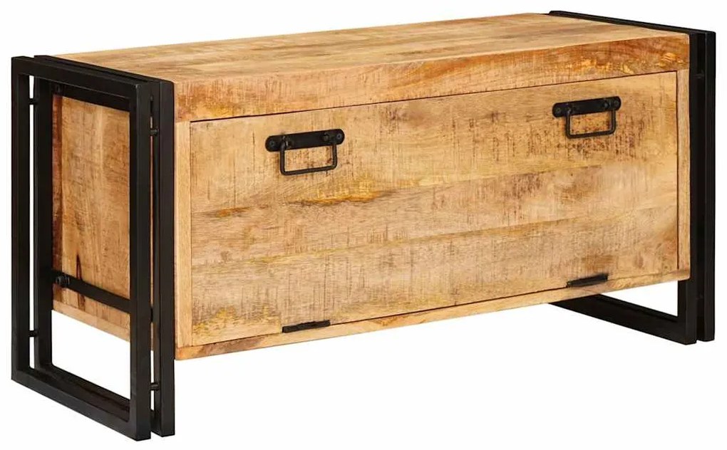 vidaXL Armário de Sapatos com porta Castanho Madeira de manga maciça