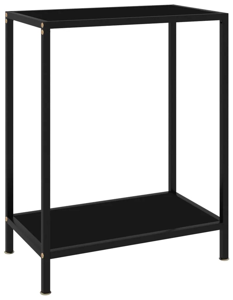 vidaXL Mesa consola 60x35x75 cm vidro temperado preto