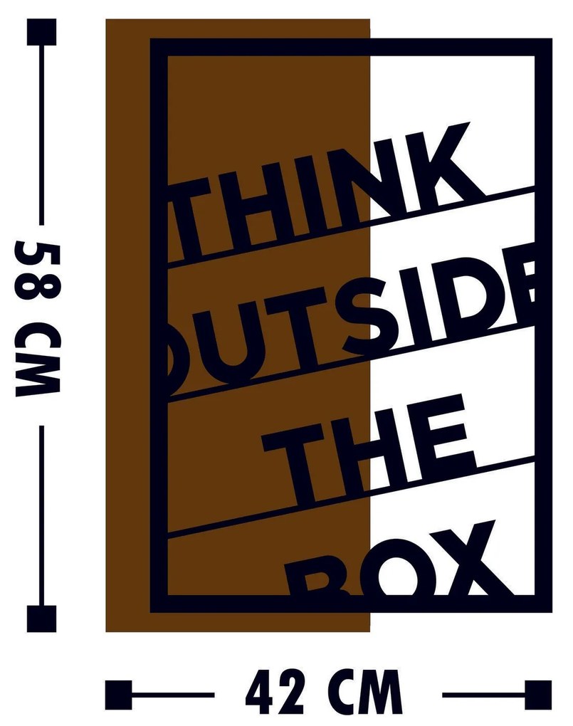 Acessório Decorativo de Parede Think Outside The Box – Nogueira e Pret