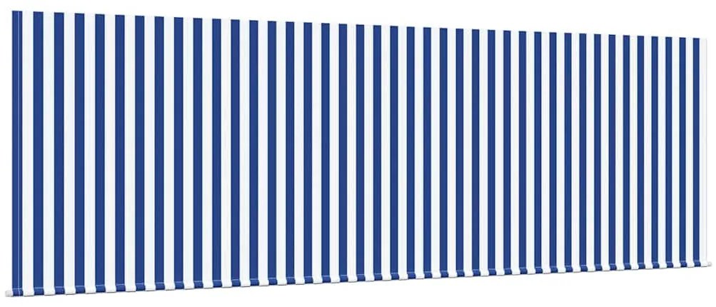 Toldo Retrátil Manual Azul e Branco 400 x 200 cm