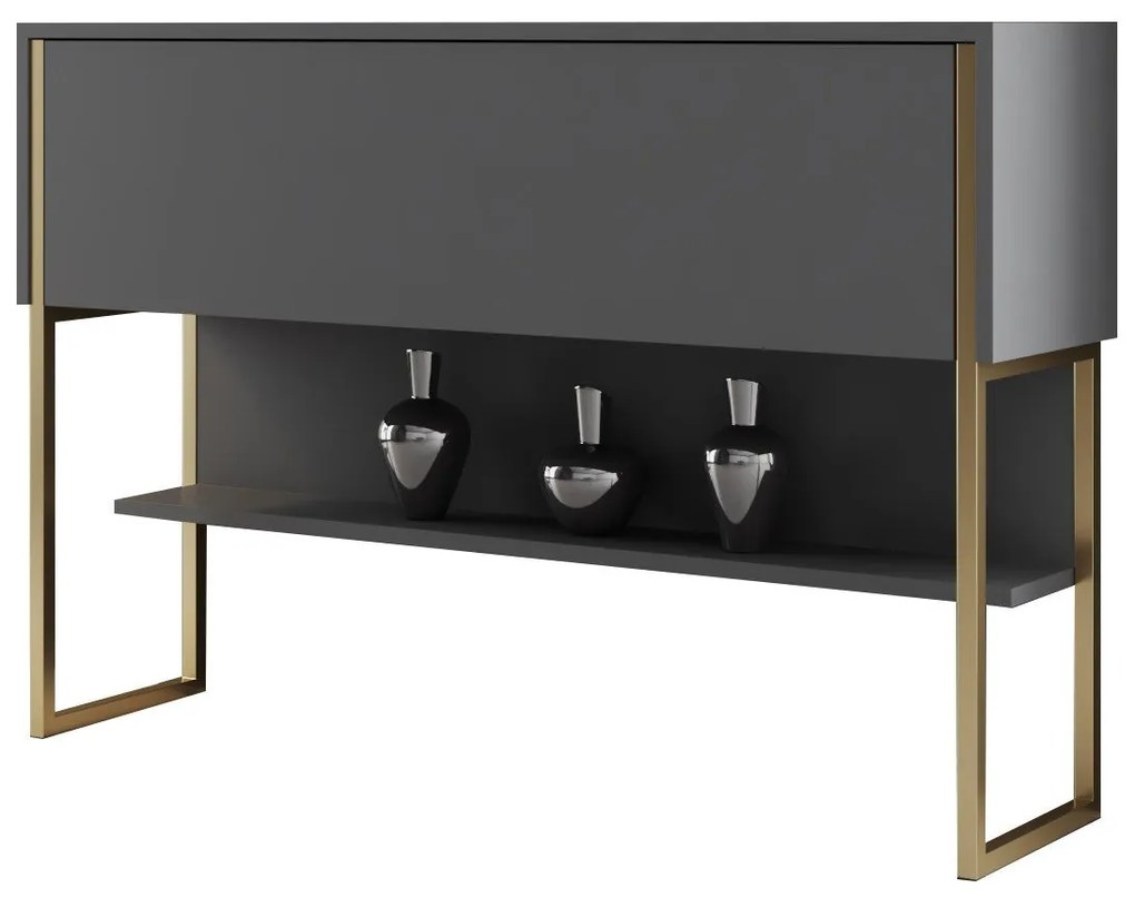 Cômoda Luxe – Dourado e Antracite – 120 x 80 x 30 cm