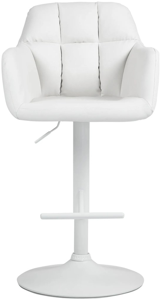 Banco de bar Natoma em couro sintético com estrutura branca 97-118 x 57 x 59 cm Branco